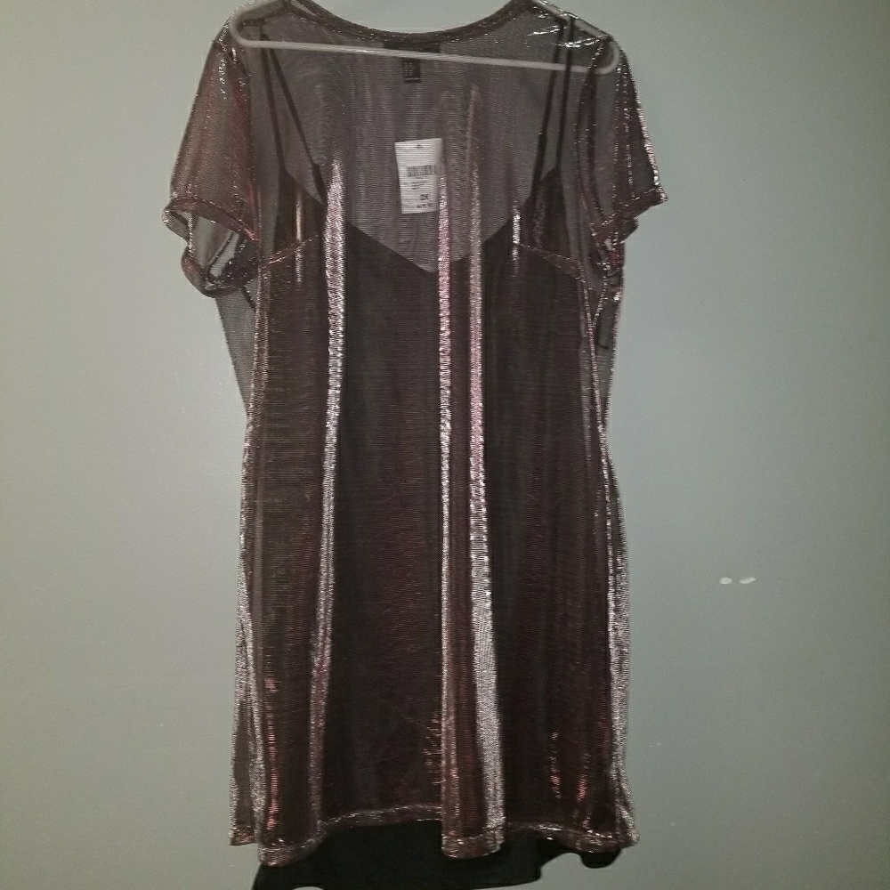 Knitted Dress Black/Pink Matelic